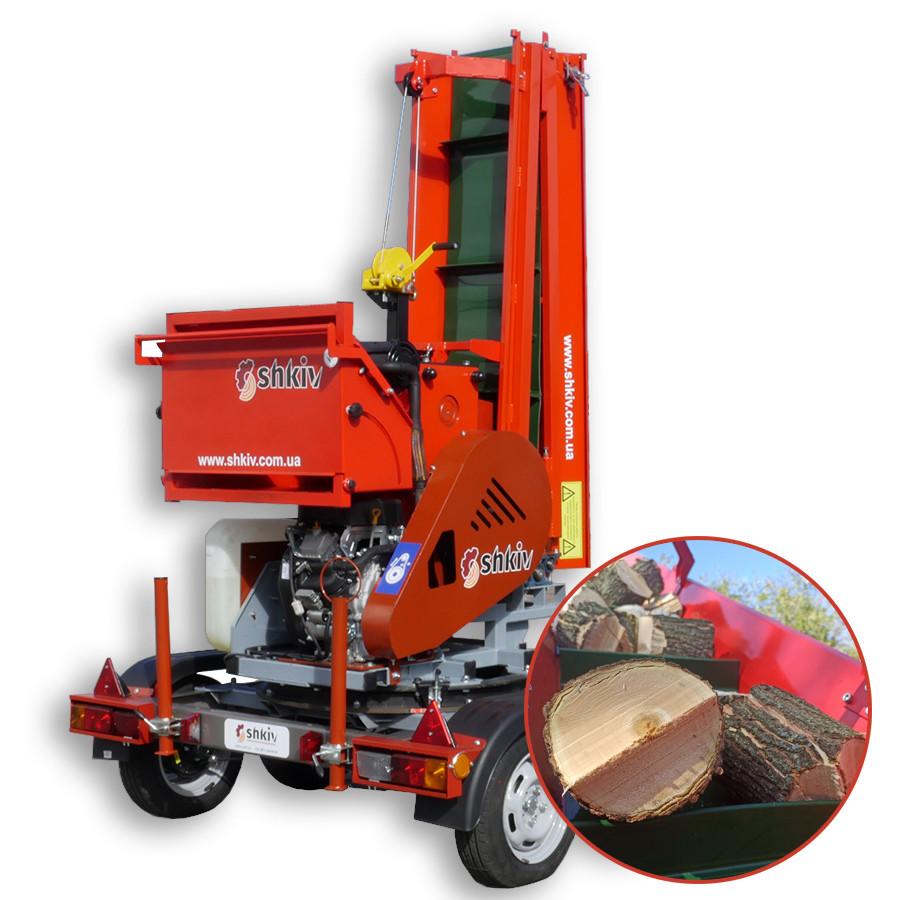 Tocator de crengi TN-200BK4L PRO (benzină 35 CP) pe remorcă cu bandă transportoare de 4 m